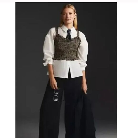 Anthropologie Mare Mare Tweed Crop Top - Picture 2 of 8